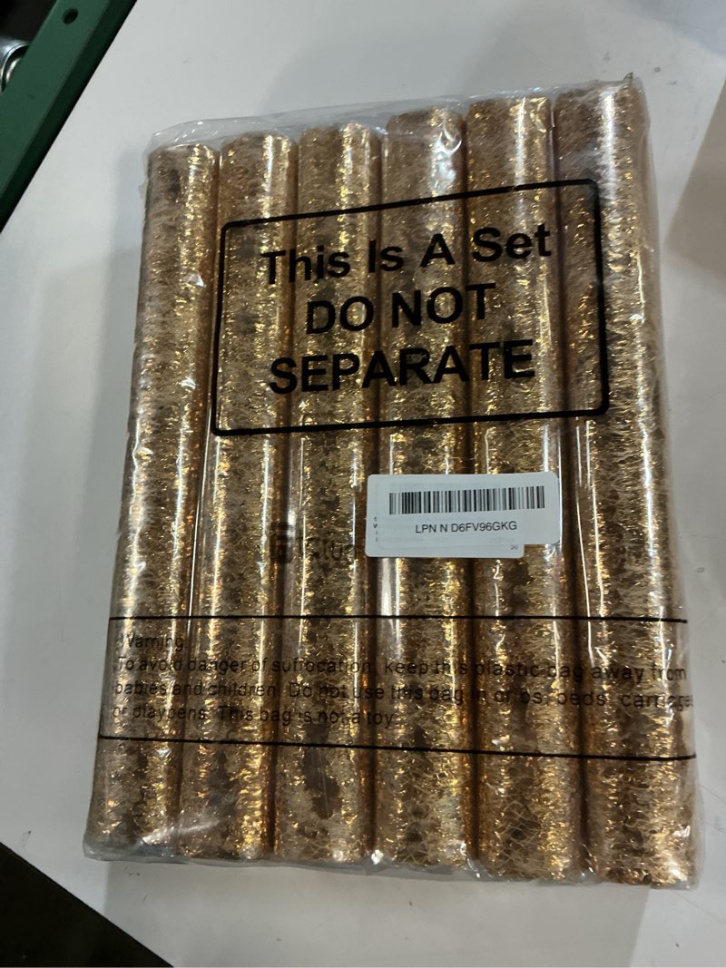 Condition photo showing New/Like New for 12 pieces gold table runner metallic thin mesh table runner roll 11 x 84 inches rectangle glitter runner for wedding baby shower birthday
