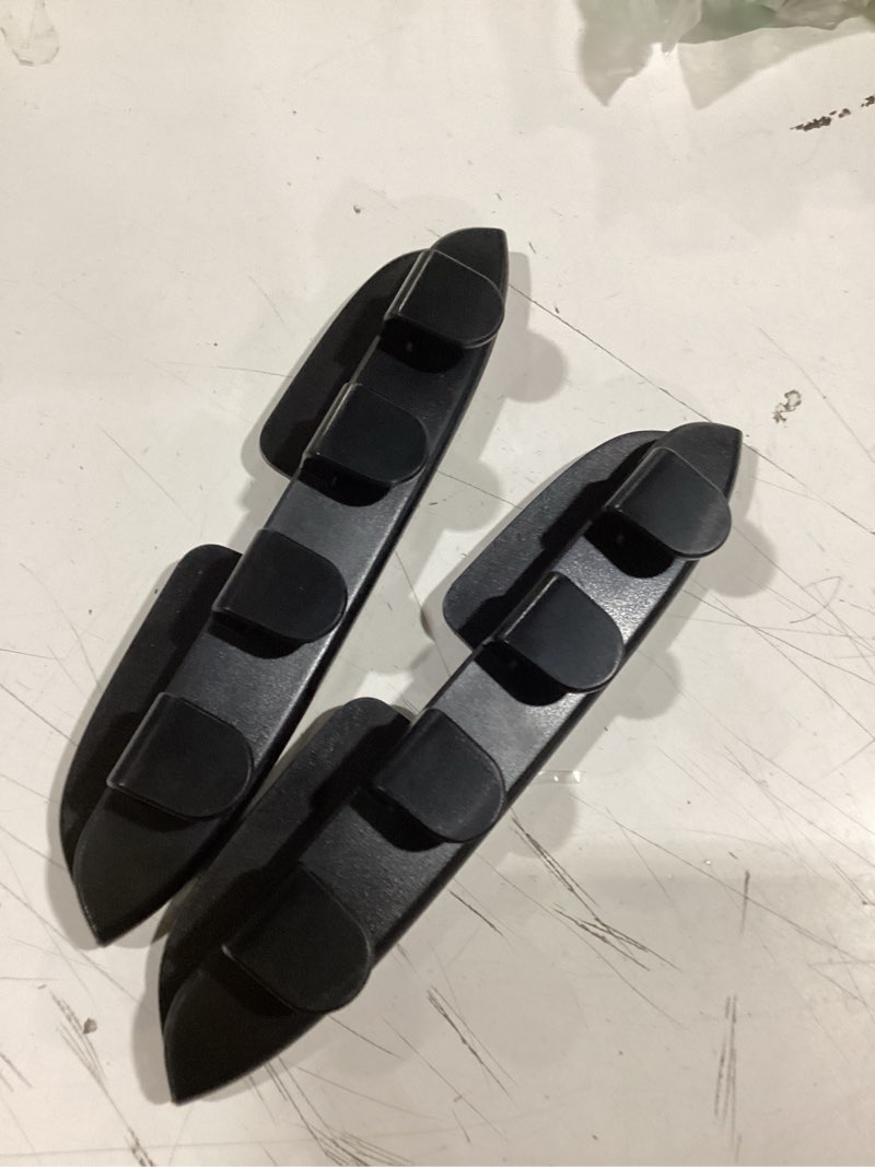 Condition photo showing Good Condition for 2 pcs car seat hooks for tesla model y model 3, hang grocery seat back organizer hooks, seat back storage hooks for hanging wallets handbags shopping bags (black)