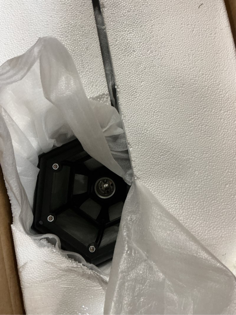 Condition photo showing Good Condition for dusk to dawn sensor outdoor lamp post light 3-head, classic black light pole with clear glass panels (3 led bulbs included, max.100w), waterproof outside street light for backyard, garden, driveway black (with sensor)