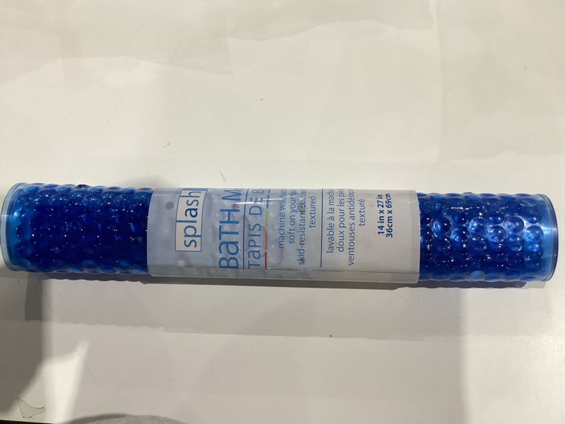 Condition photo showing Good Condition for Similar. Poz Bathtub Mat Non-Slip, Shower Mat with 86 Suction Cups and Drain Holes Bath Mat for Tub, 26.5 L x 14.25 W Inches, Machine Washable, PVC - Blue