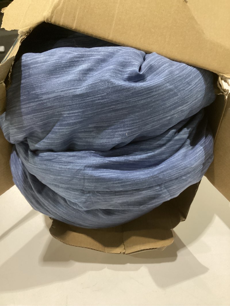 Condition photo showing As Is for bedsure queen comforter set - infinity blue soft bedding for all seasons, cationic dyed bed set, 3 pieces, 1 queen size comforter (90"x90") and 2 pillow shams (20"x26"+2") queen 21 - infinity blue