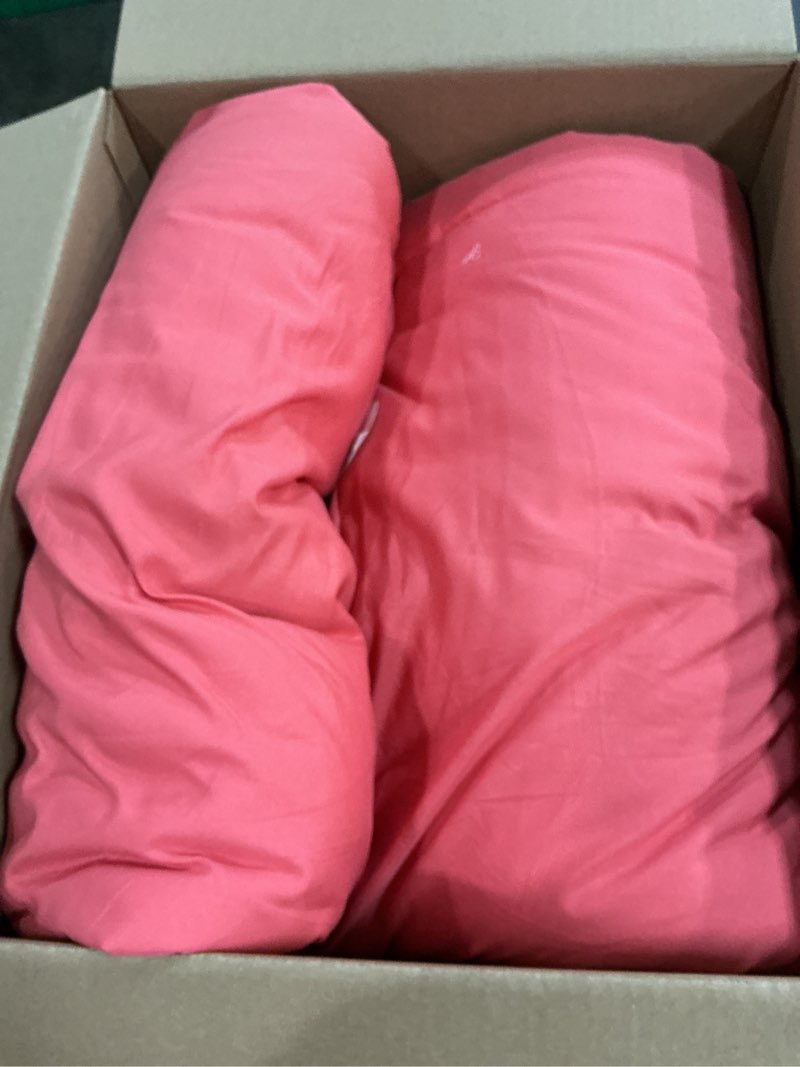 Condition photo showing item condition for BEDELITE Coral King Size Comforter Set - 3 Pieces Boho Pintuck Bedding Comforter Sets, Lightweight Soft & Warm King Bedding Set with 2 Pillowcases for All Season Coral King(102"x90")