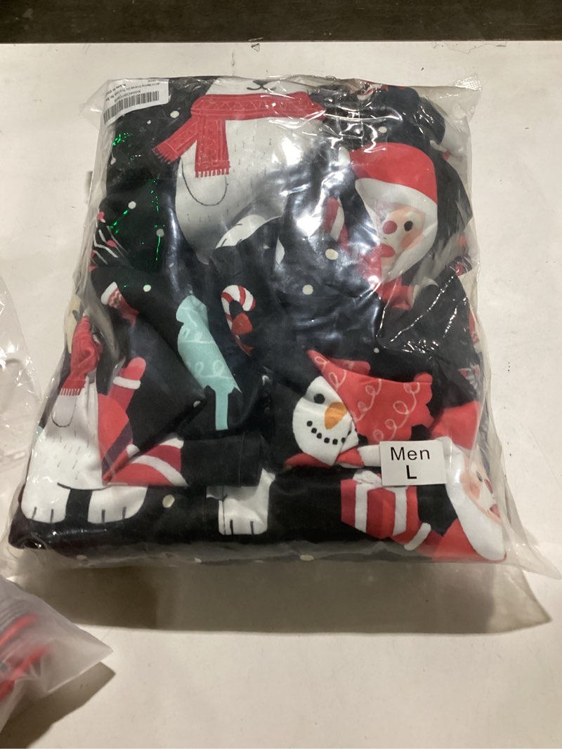 Condition photo showing Good Condition for Matching Christmas Onesie Pajamas for Family/Couples, Cute Printed One-piece Pjs, Xmas Holiday Adult Hooded Sleepwear Men Large Bear