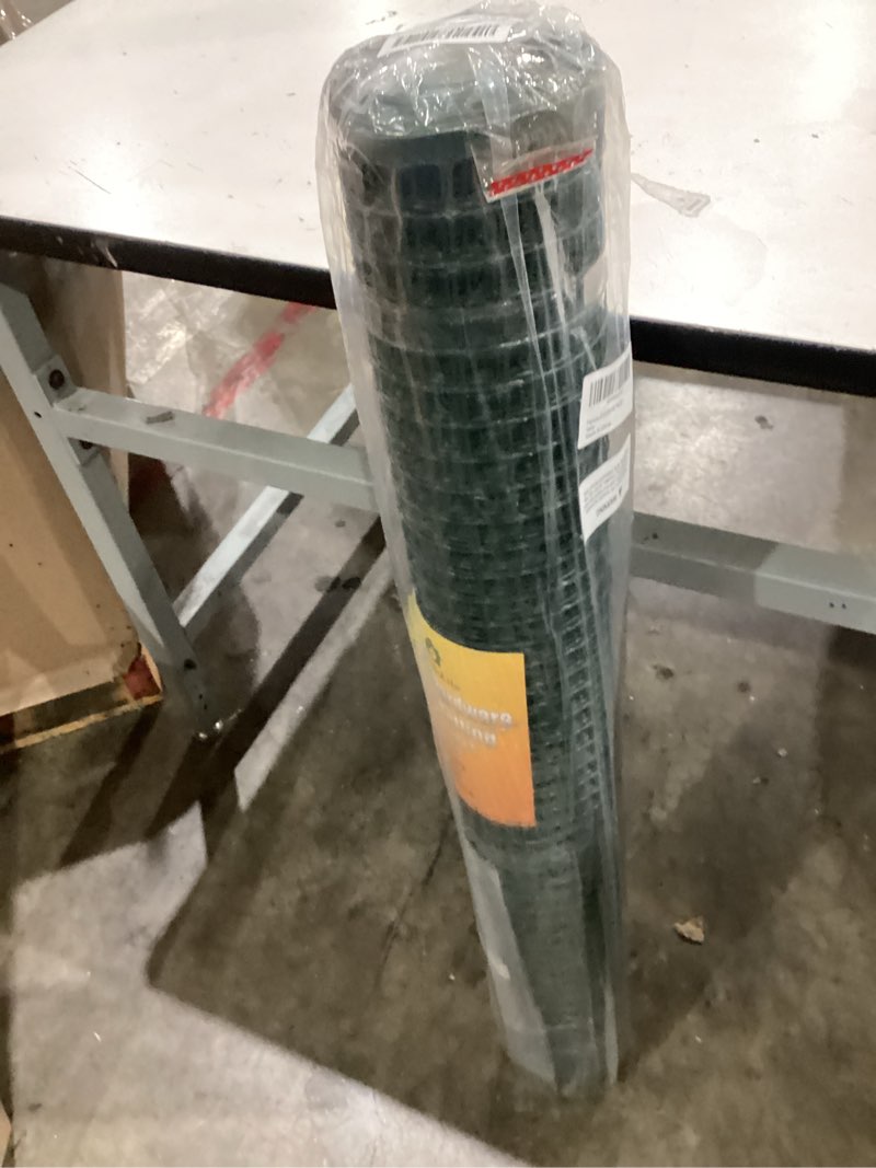 Condition photo showing Good Condition for plastic hardware mesh netting, garden netting, temporary fence, tree guards, safety net for balcony, deck, stair railing, animal barrier, poultry, deer, with 50 zip ties, 40'' x 25', green 40'' x 25' green