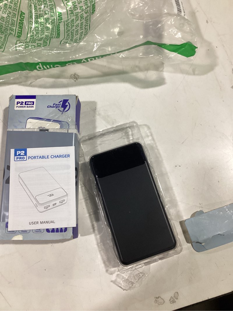 Condition photo showing As Is for portable charger power bank - 60,000mah battery pack, 22.5w fast charging phone charger attached usb-c/ios/micro-usb cable, powerbank for iphone 17 16 15 14 13 samsung, for travel camping essentials 60000mah carbon