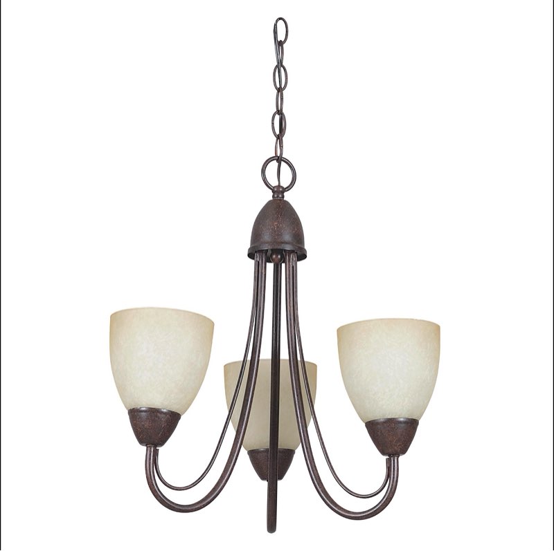 F2483-62 Chandelier with Alpine Glass, Rubbed Bronze Finish