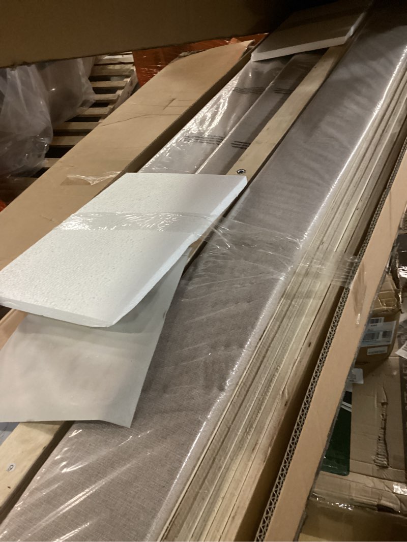 Condition photo showing Good Condition for Novilla King Size Bed Frame with Adjustable Headboard Platform King Bed Frame Linen Fabric Upholstered Headboard, No Box Spring Needed, Noise-Free, Wooden Slats Support, Easy Assembly, Beige