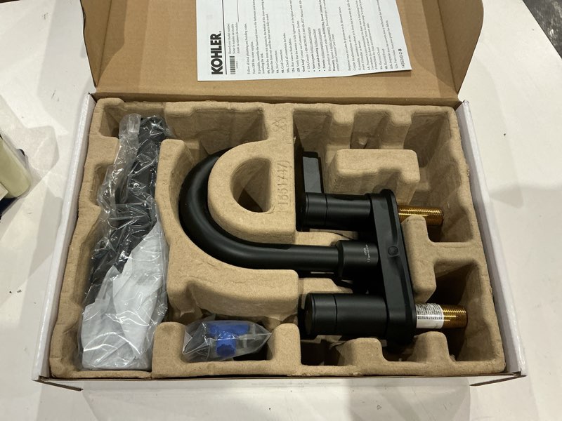 Condition photo showing Good Condition for kohler premise matte black 4-in centerset 2-handle watersense bathroom sink faucet with drain