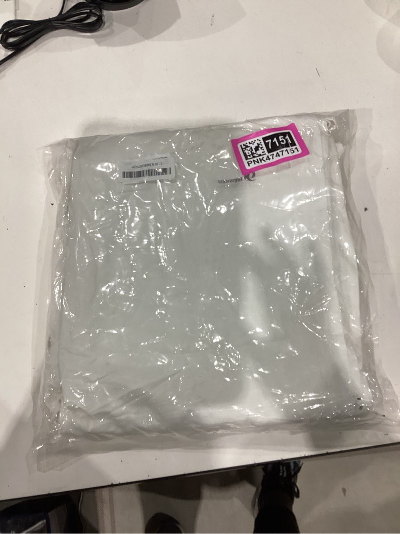 Condition photo showing As Is for 4 Pcs Ruffle Chair Cushions Cover 17.5''x17.5'' French Chair Pad Slipcover with Ties Ruffled Skirt Seat Cover Farmhouse Decor Covers Only, for Home Dining Kitchen Chairs Cushion Classic White