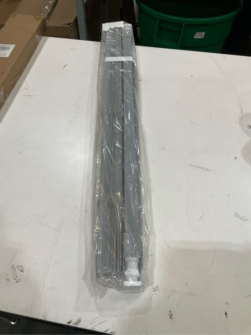 Condition photo showing New/Like New for lazblinds no tools no drill 1" vinyl mini blinds, cordless blinds for windows, light filtering horizontal window blinds & shades, 20" w x 48" h, grey cordless-grey 20" w × 48" h