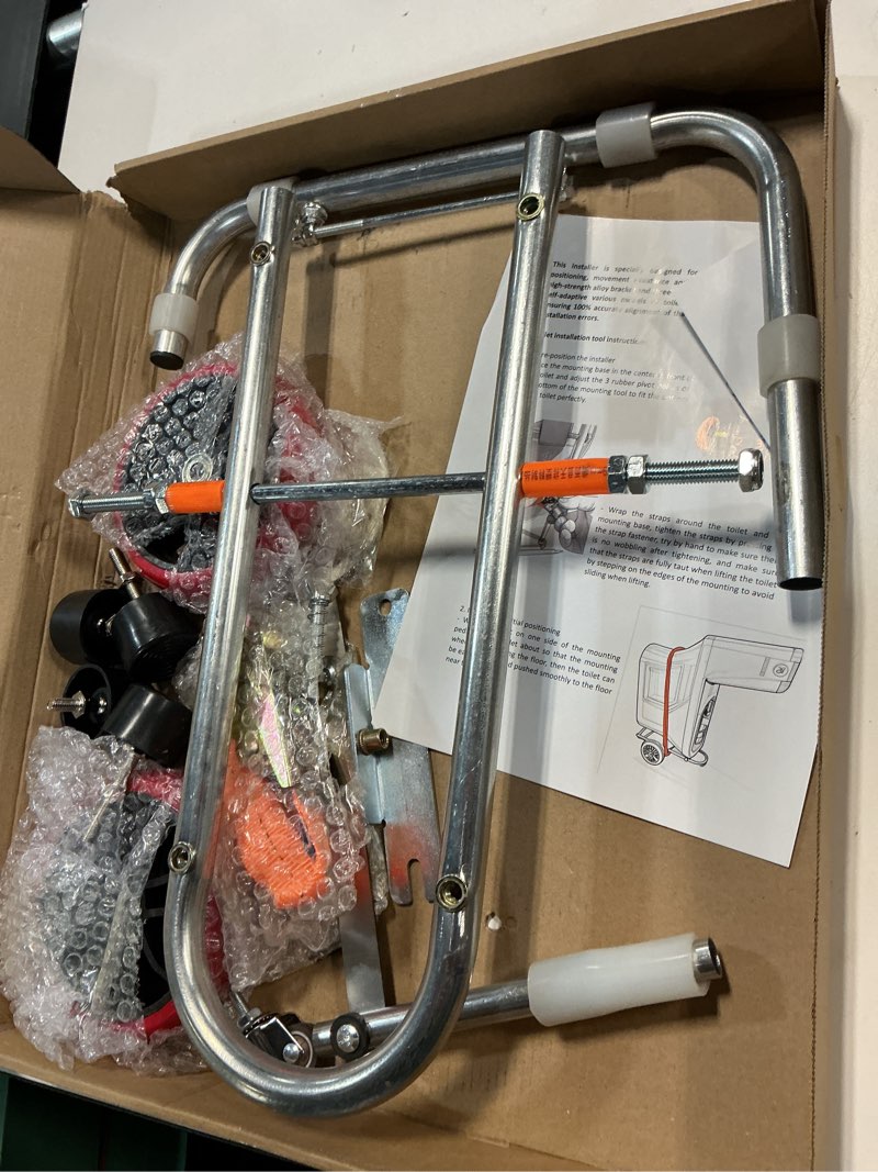 Condition photo showing Good Condition for Toilet Installation Aid, closestool Installation Jack, Easy Moving and Repairing of Installation Aid, Portable Positioning Mobile Foldable Toilet Dolly Lift, Easy Alignment of Seals Lift Tool (Silver)