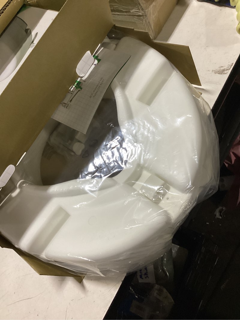 Condition photo showing Good Condition for pcp 5" elevated toilet seat, universal fit, tall profile rise height lift, tightening stability lock, portable bath safety commode support