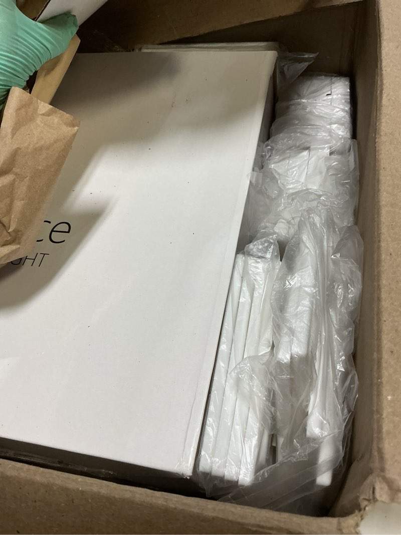 Condition photo showing As Is for davinci lighting renaissance solar outdoor post cap lights - includes bases for 4x4 5x5 6x6 posts - bright led light - pearl white (12 pack) pearl white 12 pack