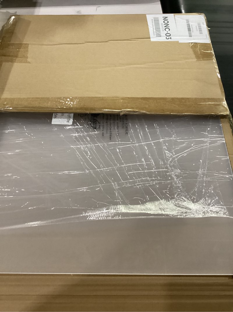 Condition photo showing Good Condition for 2 pack 18x24 inch clear acrylic sheets 1/8" thick - 18x24 plexiglass sheets 1/8 inch thick for laser cutting, signs board, crafts, display case, table top, and window glass alternative 2 pack 18x24inch 1/8 thick 2