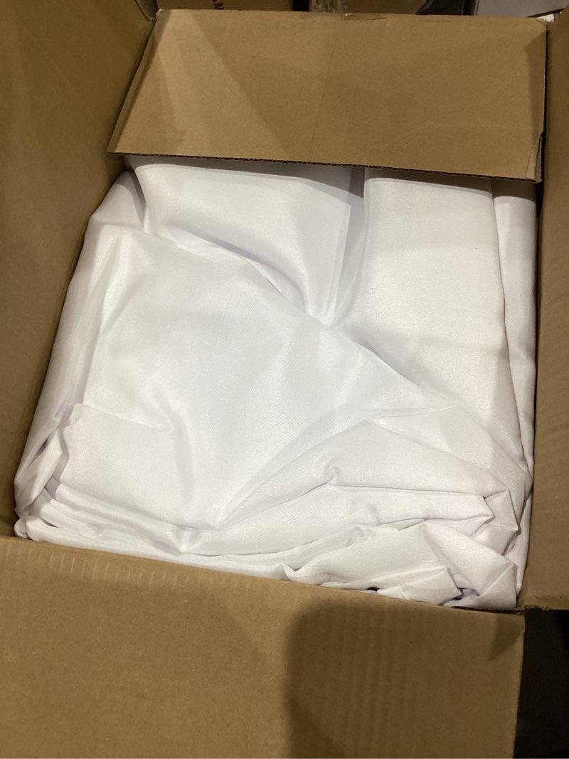 Condition photo showing As Is for Fitable White Tablecloths for Rectangle Tables, 6 Pack - 70 x 120 Inches - Reusable and Washable Table Clothes for 6-8 Ft Tables, Polyester Fabric Table Covers for Wedding, Party, Banquet White 70x120 In, 6 Pack