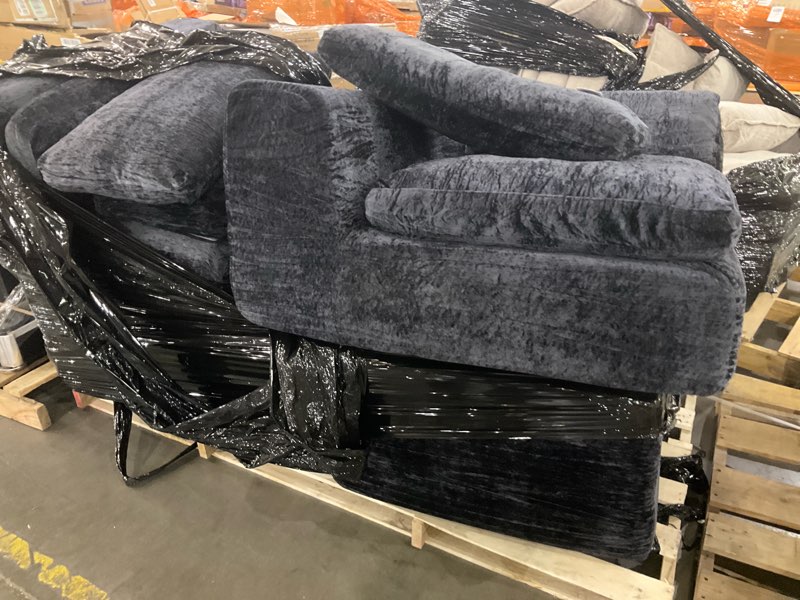 Condition photo showing As Is for Vamcheer Modular Sectional Cloud Couch - Utra Soft U Shaped Couch with 2 Movable Ottoman, Deep Seat Boneless Couches for Living Room Bedroom, No Assembly Required, Black