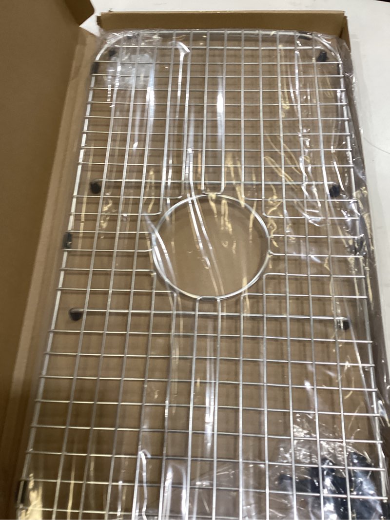 Condition photo showing As Is for Serene Valley Sink Grid 26-13/16" x 13-3/8", Centered Drain with Corner Radius 3", NDG2613C