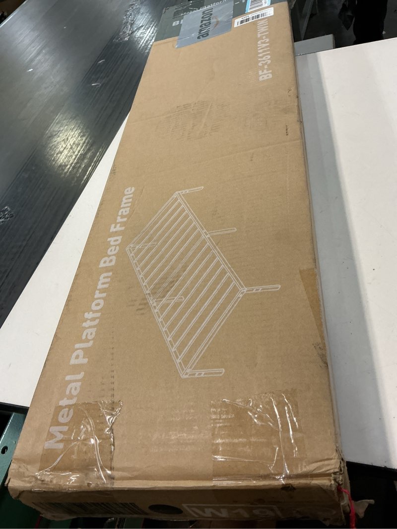 Condition photo showing New/Like New for Yapamar Heavy Duty Metal Bed Frame with Sturdy Steel Slat Support, Noise Free, Easy Assembly, Steel Slats Support, No Box Spring Needed - Twin