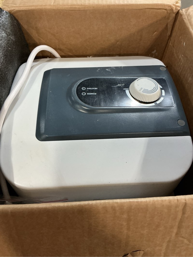 Condition photo showing As Is for electric mini tank water heater, 1.6gallon under sink on demand hot water heater, wall or floor mounted, 1500w point of use instant hot water for rv kitchen bathroom restaurant 1.6gallons