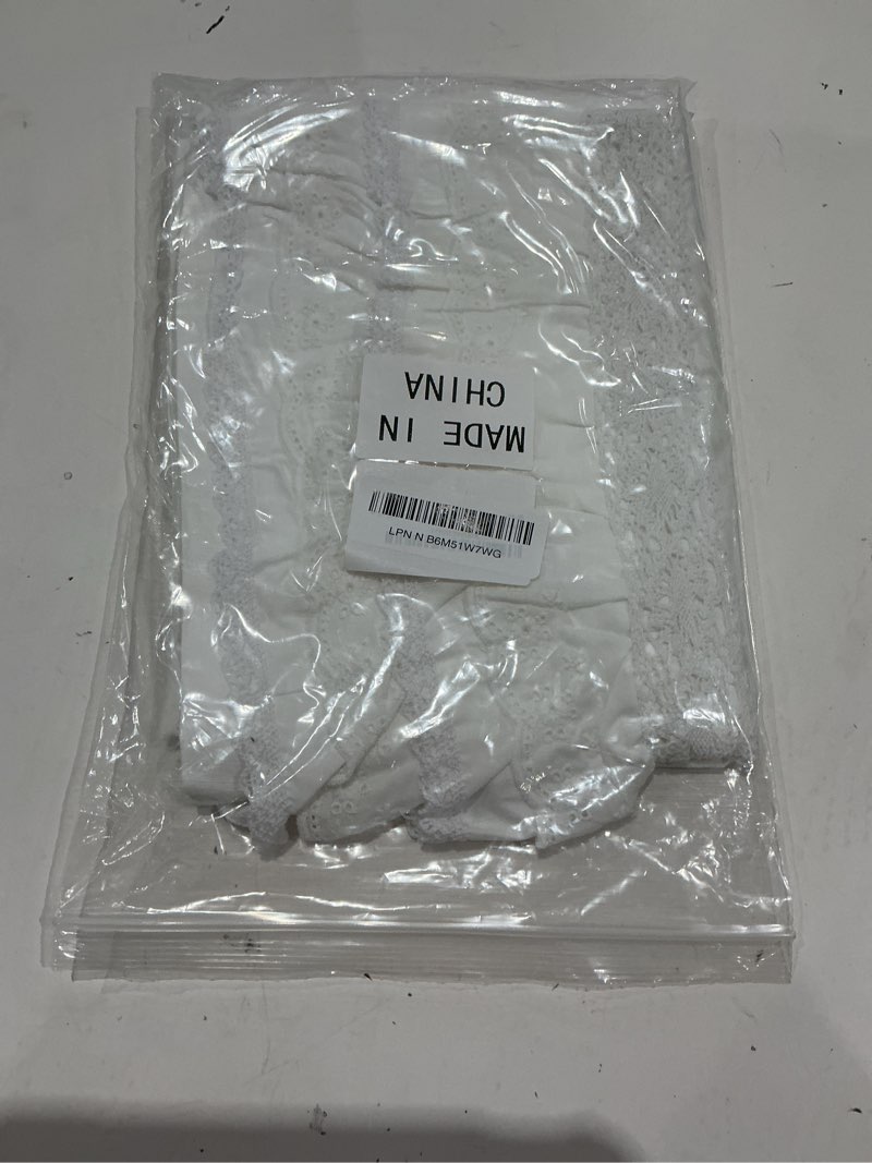 Condition photo showing Good Condition for shabby vintage white embroidery lace & ruffle matching pillowcase pillow sham