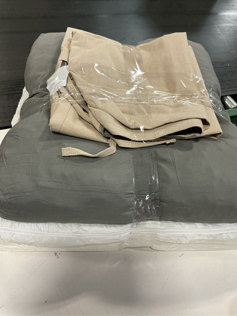Condition photo showing As Is for aaaaacessories outdoor seat cushions for chairs, fade-resistant, waterproof patio furniture replacement cushions, 24" x 24" x 5" + 24" x 19", sandstone beige