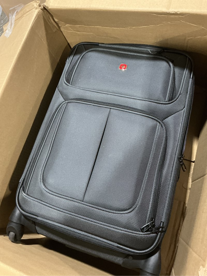 Condition photo showing New/Like New for SwissGear Sion Softside Expandable Luggage, Dark Grey, 2-Piece Set (21/25) 2-Piece Set (21/25) Dark Grey