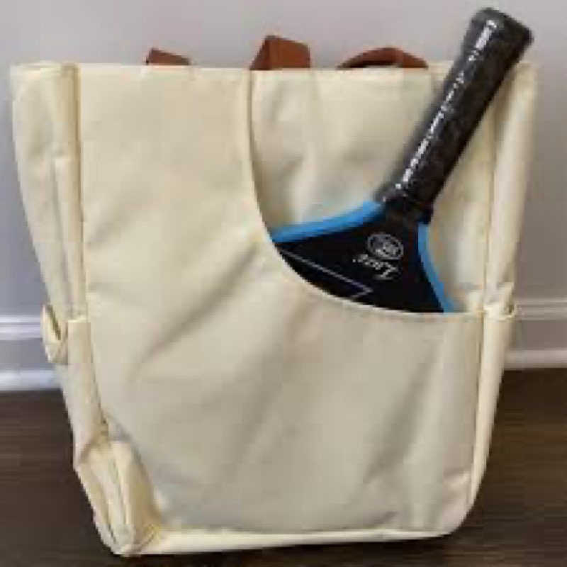LUZZ Pickleball Tote Bag for Women with Pickleball Handbag 2 Paddle Compartment Front and behind Poc