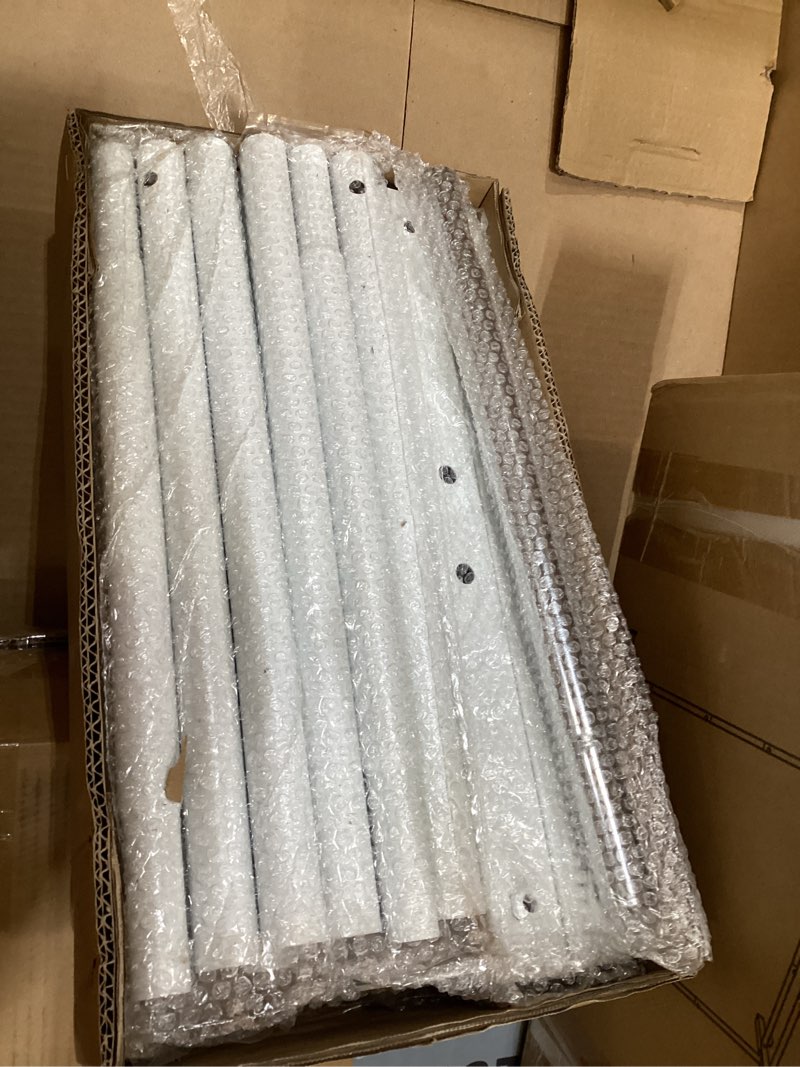 Condition photo showing Good Condition for vicerii clothing rack, 55.51 inch heavy duty clothes rack rolling garment rack with wheels and bottom shelf, 130lb capacity clothes racks for hanging clothes, coats, shirts, sweaters, skirts, white white single