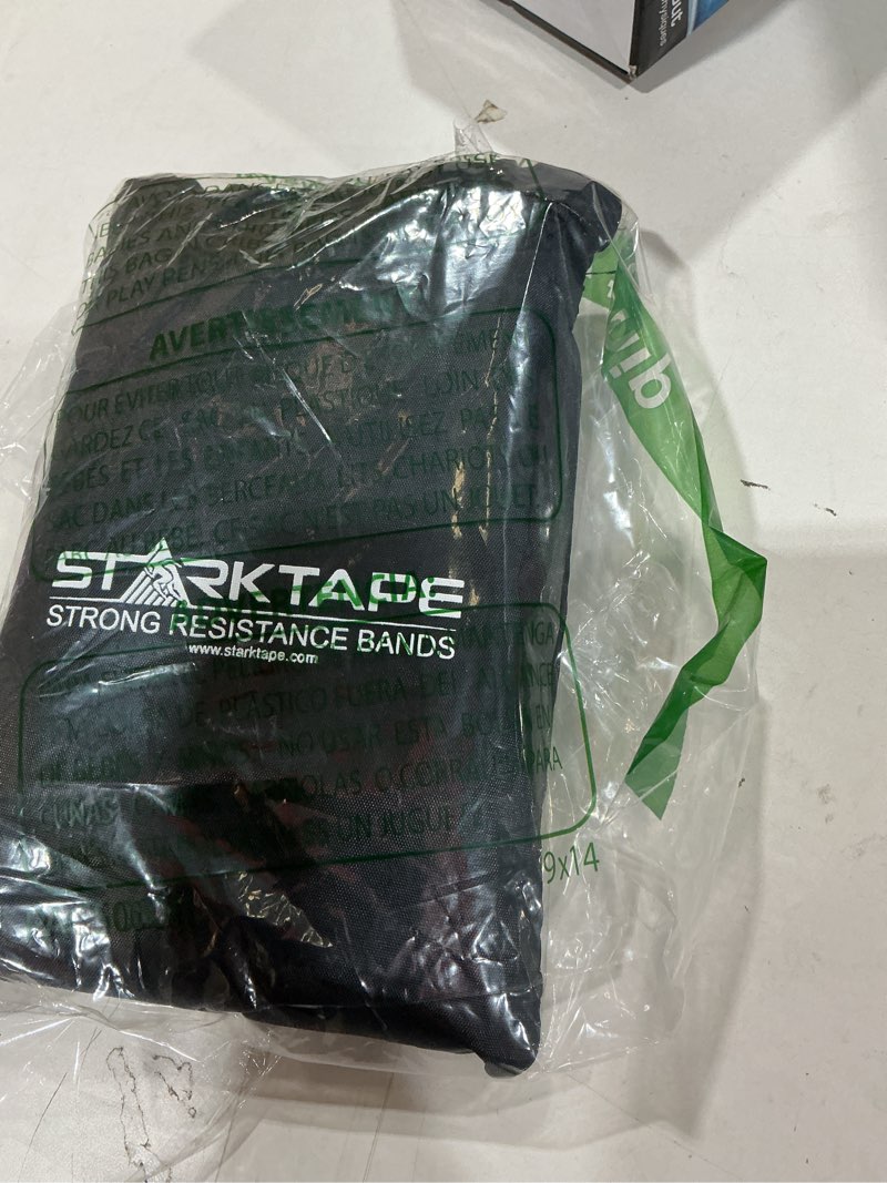 Condition photo showing New/Like New for resistance bands set. 3 or 5 pack non-latex physical therapy, professional elastic band. perfect for home exercise, workout, strength training, yoga, pilates, rehab, gym yellow/red/green/blue/gray
