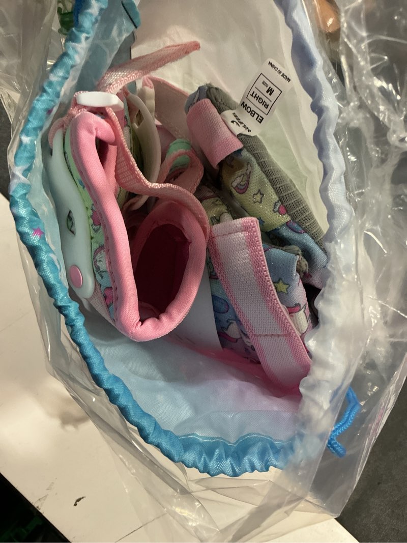 Condition photo showing Good Condition for sulifeel rainbow unicorn knee pads for kids knee elbow pads wrist guards with drawstring bag adjustable protective gear set for girls roller skating bike cycling skateboard scooter unicorn dazzling medium
