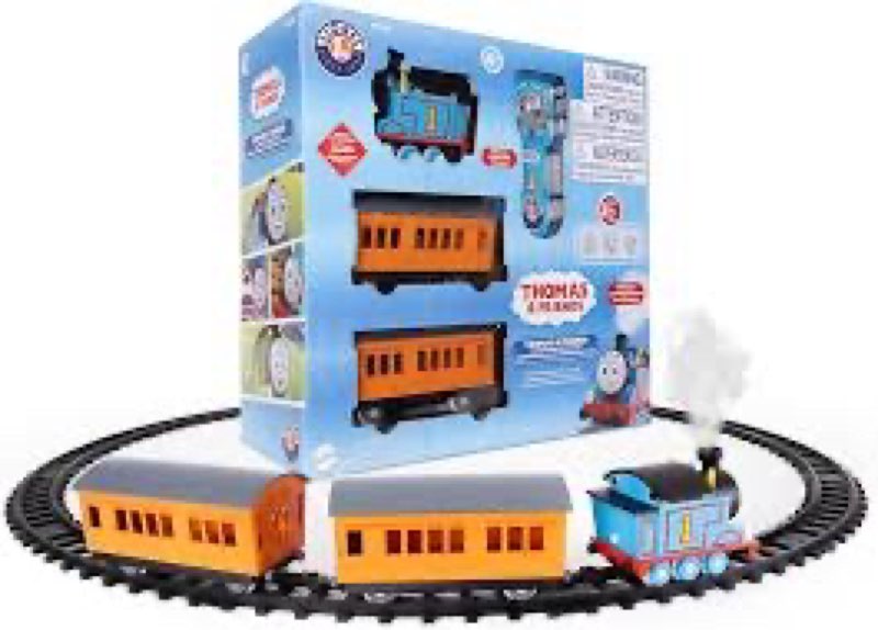 lionel mattel thomas & friends battery o gauge toy train set with remote, locomotive, train cars, & track with authentic train sounds, lights, & water vapor smoke effects for kids 4+