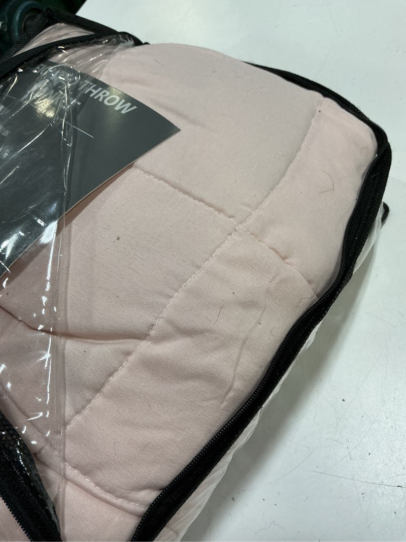 Condition photo showing As Is for pink weighted blanket for adults 12lbs, 48"x72", twin full size cooling heavy throw blanket for 110-130lbs, microfiber soft thick big blankets weighted comforter gifts for sleeping 48"x72"-12lbs pink