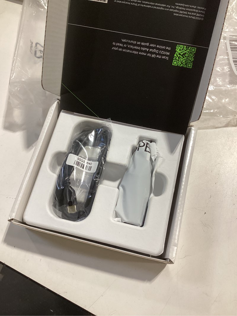 Condition photo showing Good Condition for shure mvx2u xlr-to-usb digital interface with headphone jack, integrated pre-amp with 60db gain control, zero-latency monitoring, 48v phantom power, shureplus desktop app, 1m usb-c cable