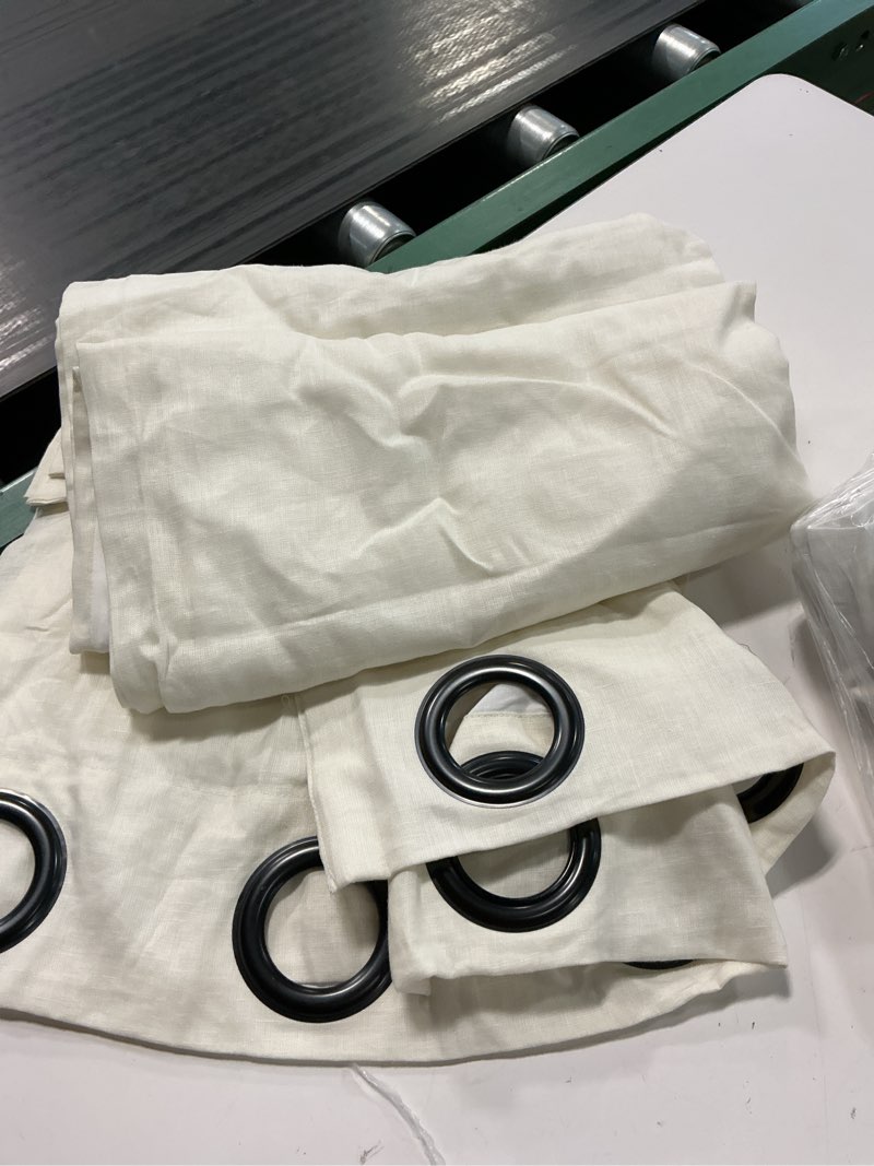 Condition photo showing Good Condition for european linen grommet room darkening curtain - single panel