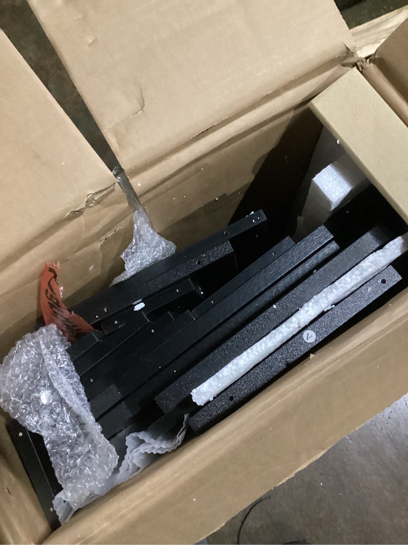 Condition photo showing Good Condition for 32" W Farmhouse Shoe Storage Cabinet with 2 Flip Drawers and Barn Door Design, Adjustable Shelves, Modern Hidden Slim Narrow Shoe Rack Cabinet for Entryway, Foyer, Hallway, Living Room, Black 32" W Black