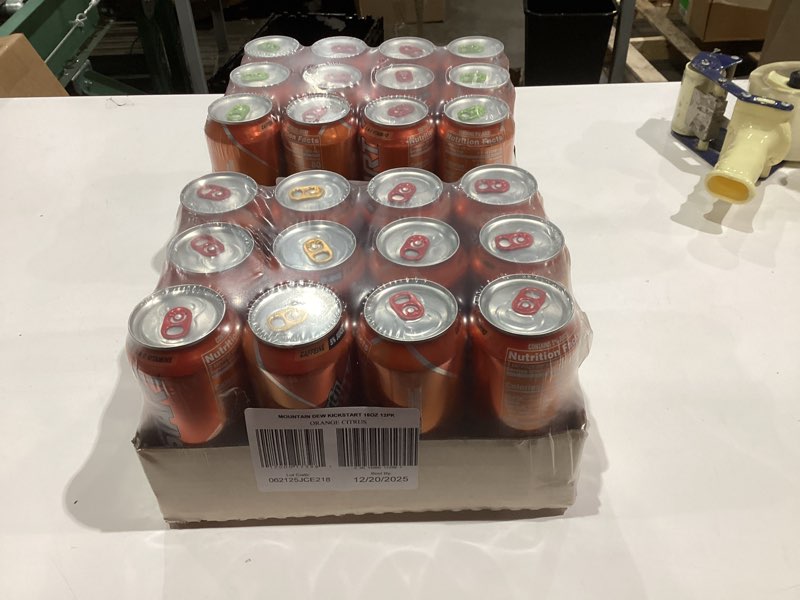 Condition photo showing New/Like New for Mountain Dew Kickstart, Orange Citrus, 92mg Caffeine, Vitamins B & C, 80 Calories, 5% Juice, 16 Fl Oz (Pack of 12) Orange Citrus 16 Fl Oz (Pack of 12)