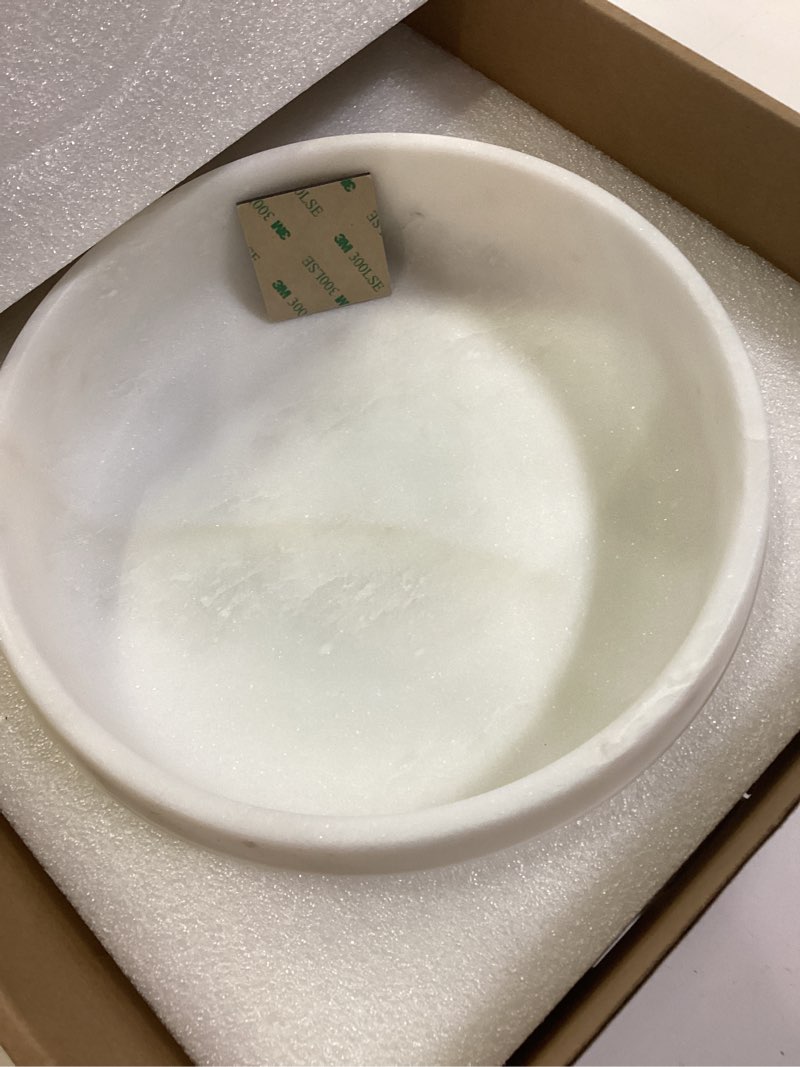 Condition photo showing Good Condition for white dog bowl, marble dog food bowl, non-slip water dish large, heavy duty pet bowl for large dogs, african natural marble, holds 6 cups(6lbs) l namib fantasy