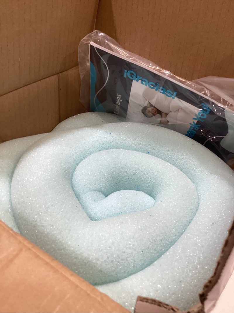 Condition photo showing Good Condition for linenspa memory foam mattress topper, twin xl size - 2 inch gel infused memory foam - plush feel - cooling and pressure relieving - certipur certified - dorm room essentials twin xl 2 inch classic gel