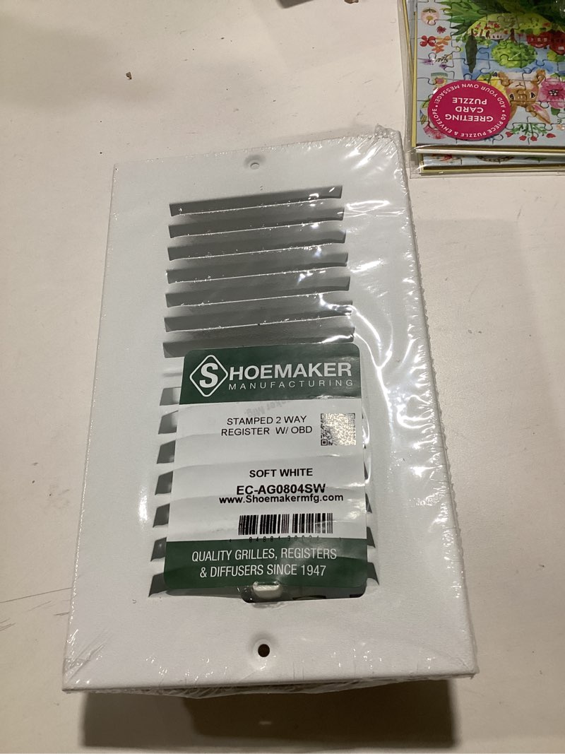 Shoemaker Manufacturing 8x4 – Soft White Wall, Ceiling & Register Air Vent Cover - Ceiling Vent Regi