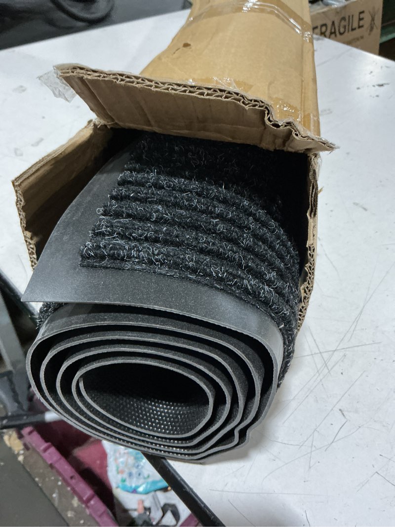 Condition photo showing New/Like New for front door mat 3' x 5', low profile heavy duty door mat outside entrance, non-slip large commercial floor mat, absorbent & resist dirt, easy clean welcome entry mat indoor outdoor, black black striped 3' x 5'