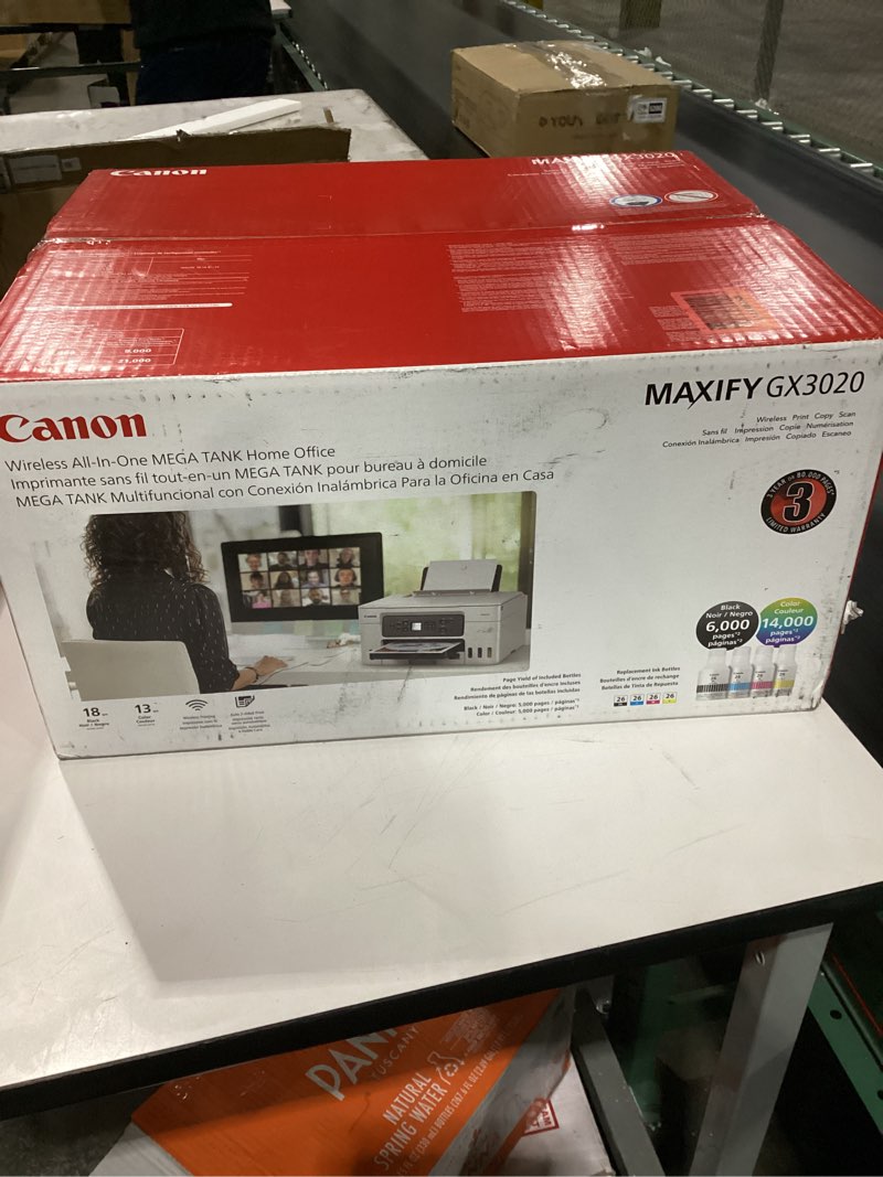 Condition photo showing New/Like New for Canon Megatank GX3020 All-in-One Wireless Supertank Printer with Print, Copy, and Scan | Easy Setup, Mobile Printing and 1.35" Monochrome LCD Screen GX3020 - Print, Copy and Scan
