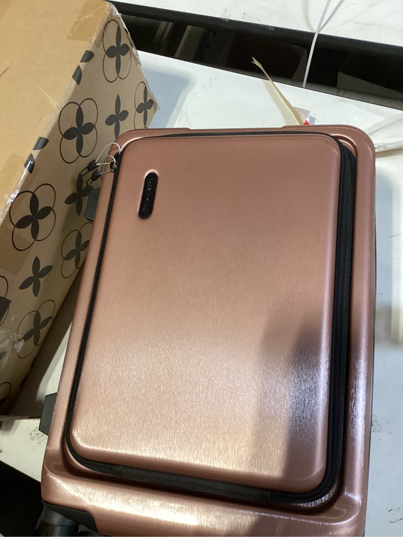 Condition photo showing Good Condition for 20 inch carry on luggage 22x14x9 airline approved, carry on suitcase with wheels, hard-shell carry-on luggage, durable luggage carry-on, pink small suitcase with cosmetic case carry-on 20 inch pink