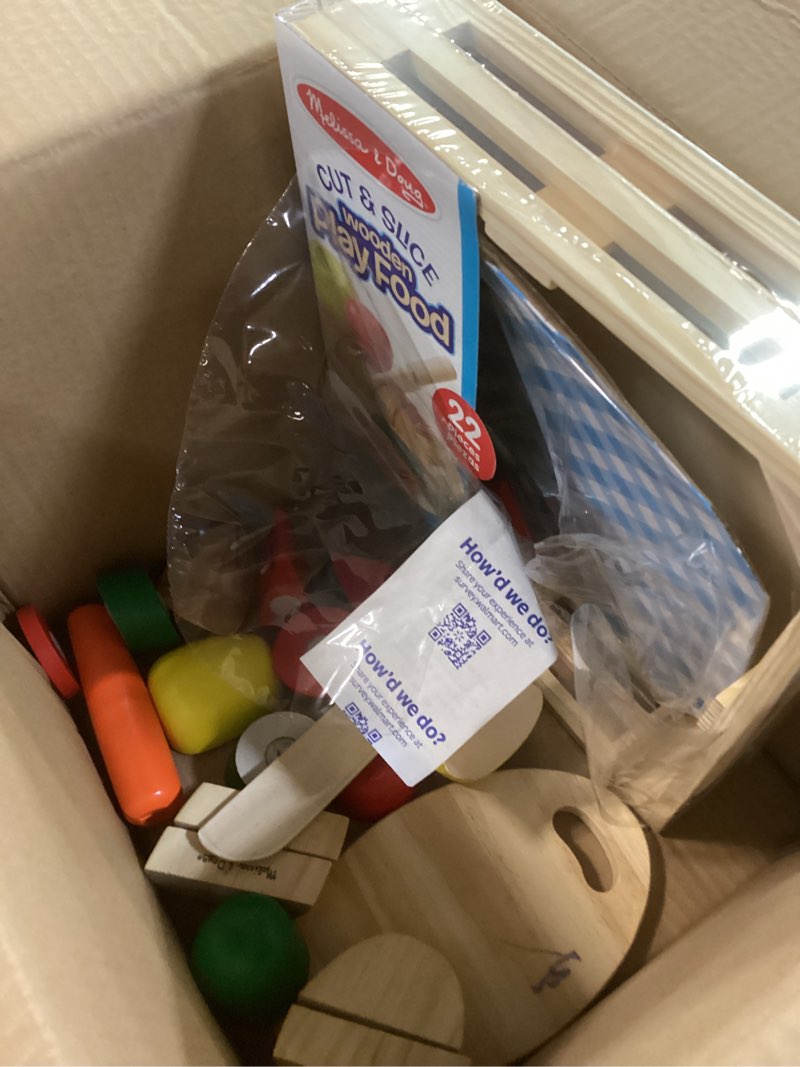 Condition photo showing Good Condition for melissa & doug cut & slice wooden play food  22 pieces  toddler toys