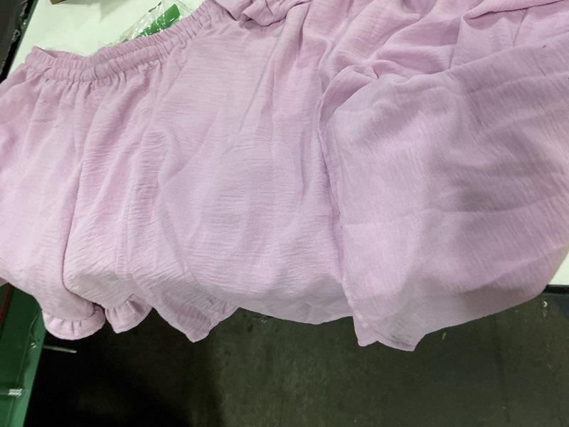 Condition photo showing Good Condition for kfubuo womens pajamas set 2 piece ruffle pj soft tank top and shorts sleepwear set bridal pajama for women set large purple
