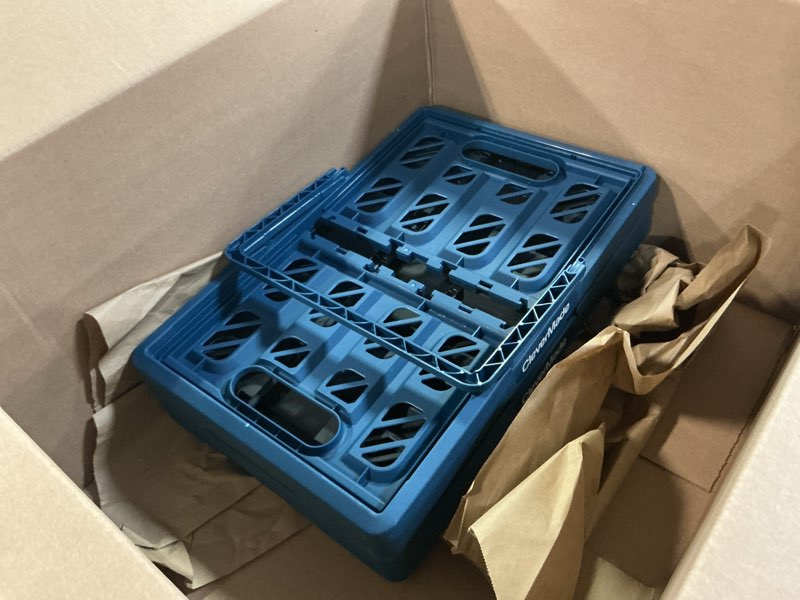 Condition photo showing Good Condition for clevermade eco collapsible shopping basket with handles, 24l ocean, 3 pack ocean 24l - 3 pack