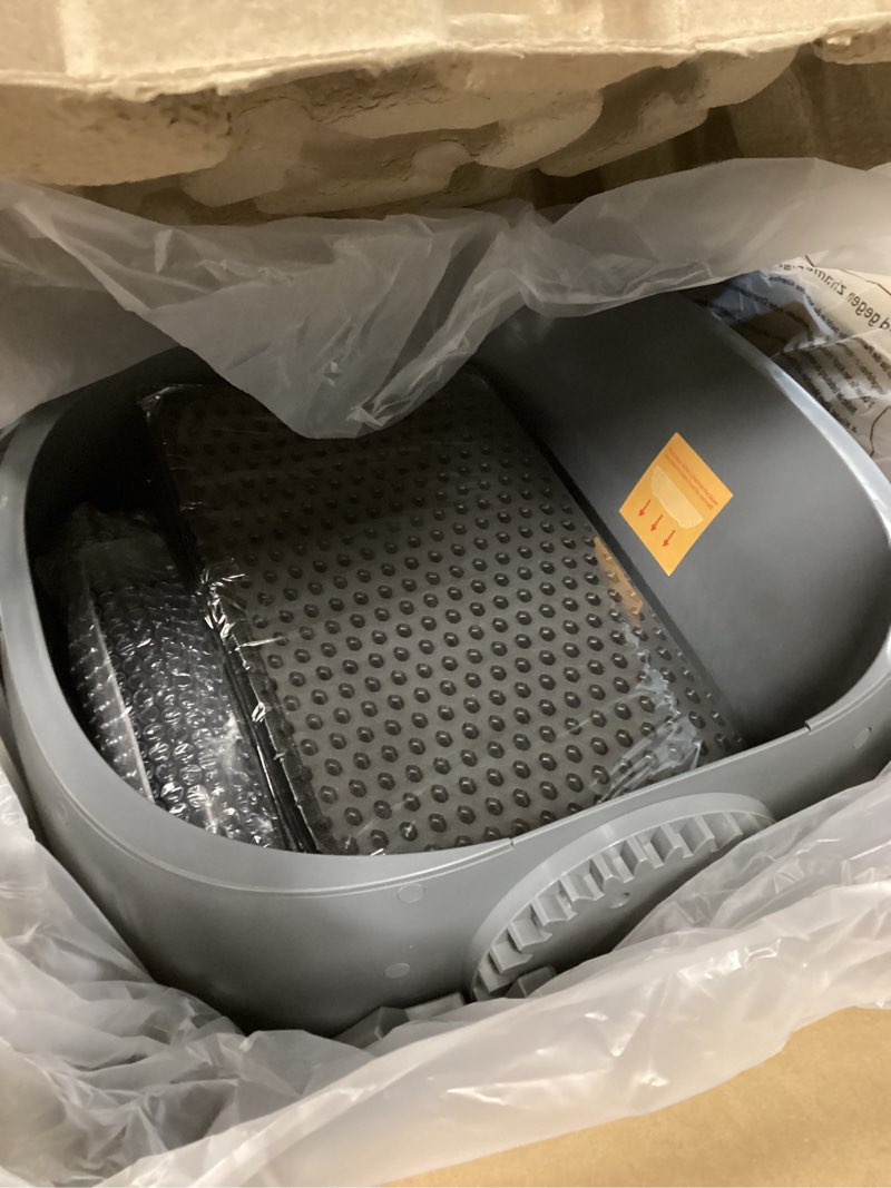 Condition photo showing New/Like New for automatic litter box self cleaning, feelneedy open-top smart cat litter box with app control, odor-free safety sensor design for 1-3 cats, includes waste bags