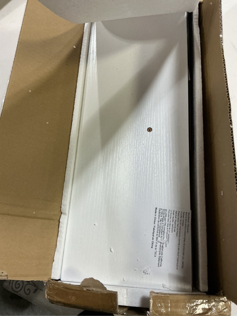 Condition photo showing Good Condition for AMADA HOMEFURNISHING Floating Shelves, 32? Large Wall Mounted Shelves for Bathroom, Bedroom, Living Room, Kitchen, Office, Hanging Shelf for Wall Décor Storage, Set of 2, White White 32 inches