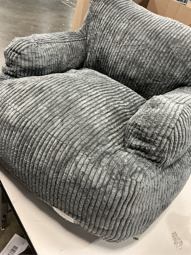 Condition photo showing As Is for MAXYOYO Kids Bean Bag Chair, Stuffed Toddler Bean Bag Sofa with Filler Bean Bag Chair for Boys and Girls, Lazy Sofa with Pocket Floor Chair for Gaming, Reading, Dark Grey Standard Dark Grey