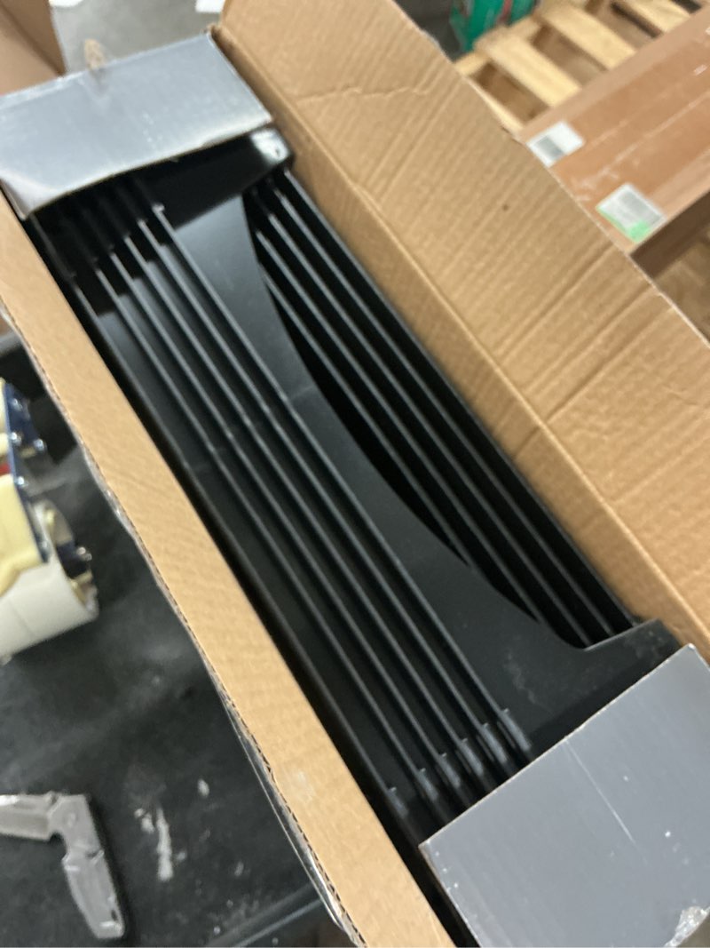 Condition photo showing As Is for office depot brand stacking desk trays, 2 1/2"h x 15 1/4"w x 8 3/4"d, black, pack of 6