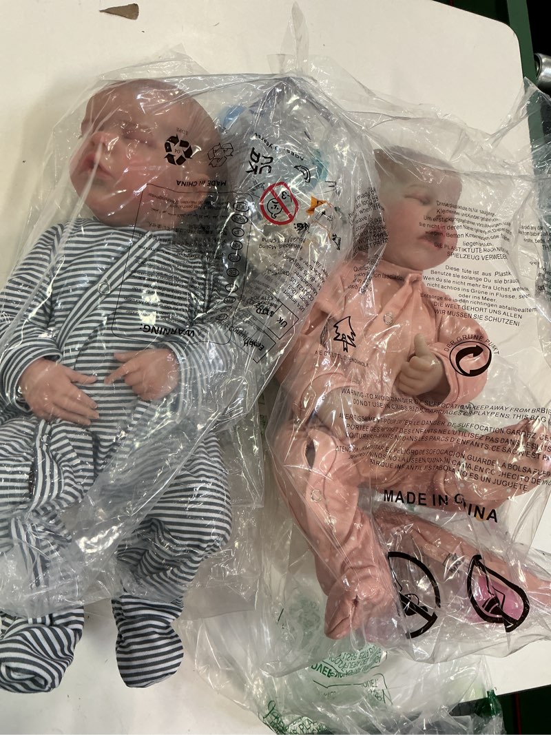 Condition photo showing New/Like New for Newborn Baby Dolls Twins Girls 18 Inch Real Life Babies That Look Real Full Body Silicone Realistic Baby Dolls Real Looking Reborn Dolls Lifelike Babies Birthday Gifts Set for Kids